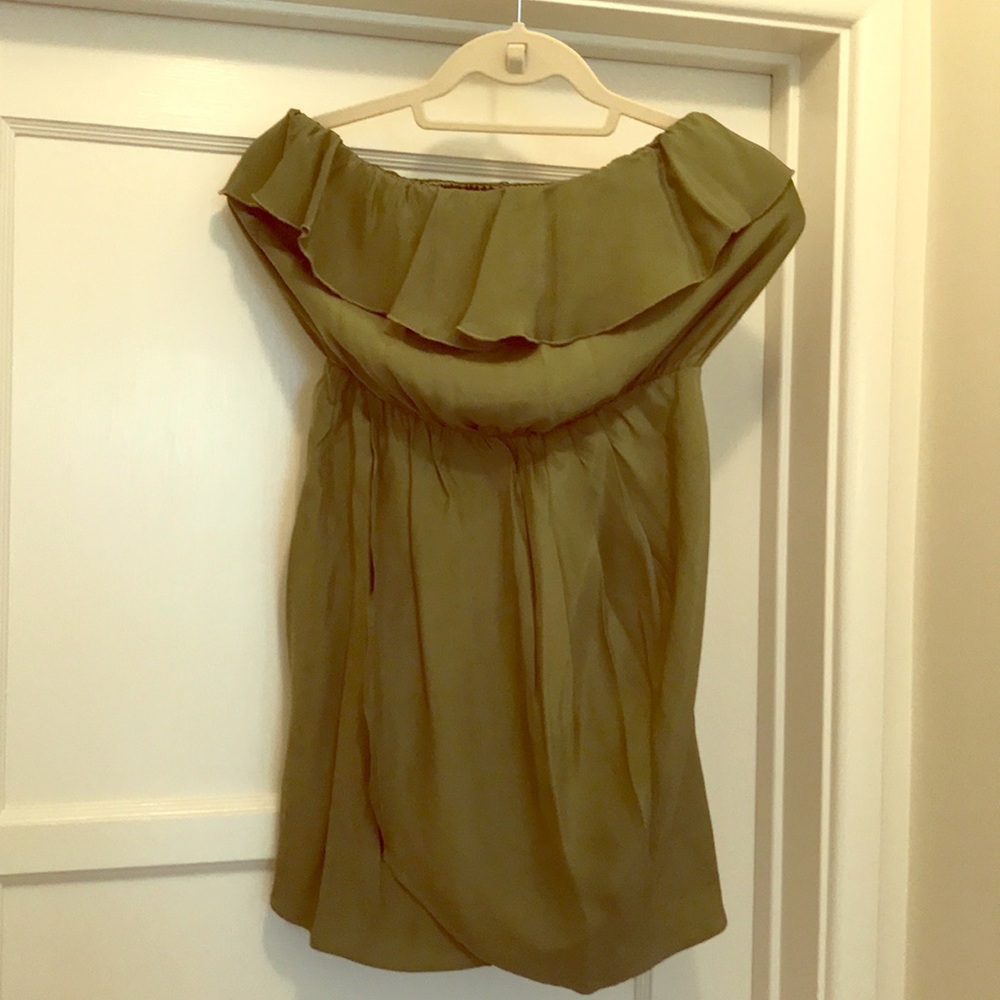 Olive Olivia Strapless Blousey Dress in Olive